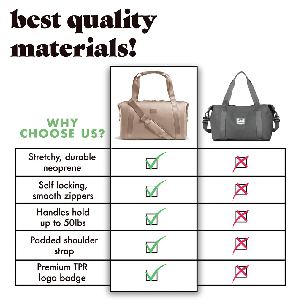 Neoprene Adult Travel Duffel, Taupe