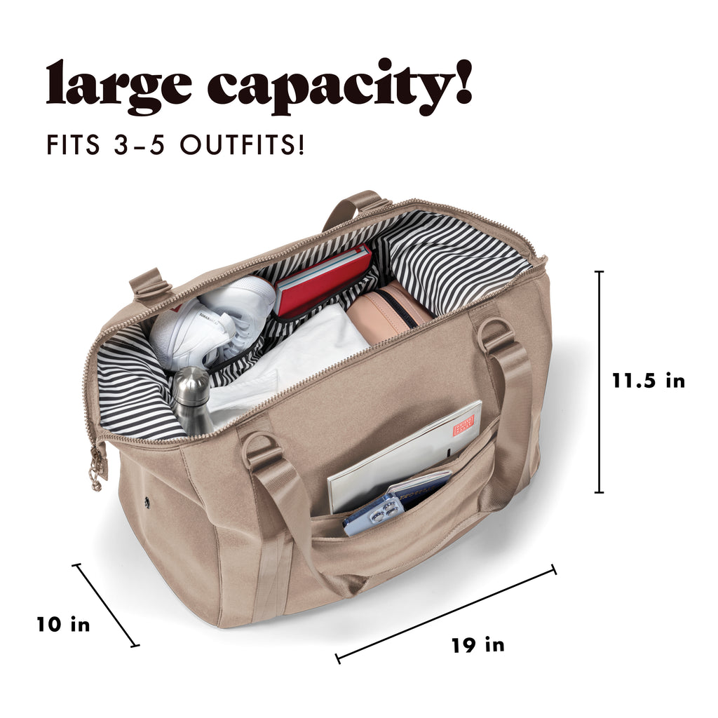 Neoprene Adult Travel Duffel, Taupe