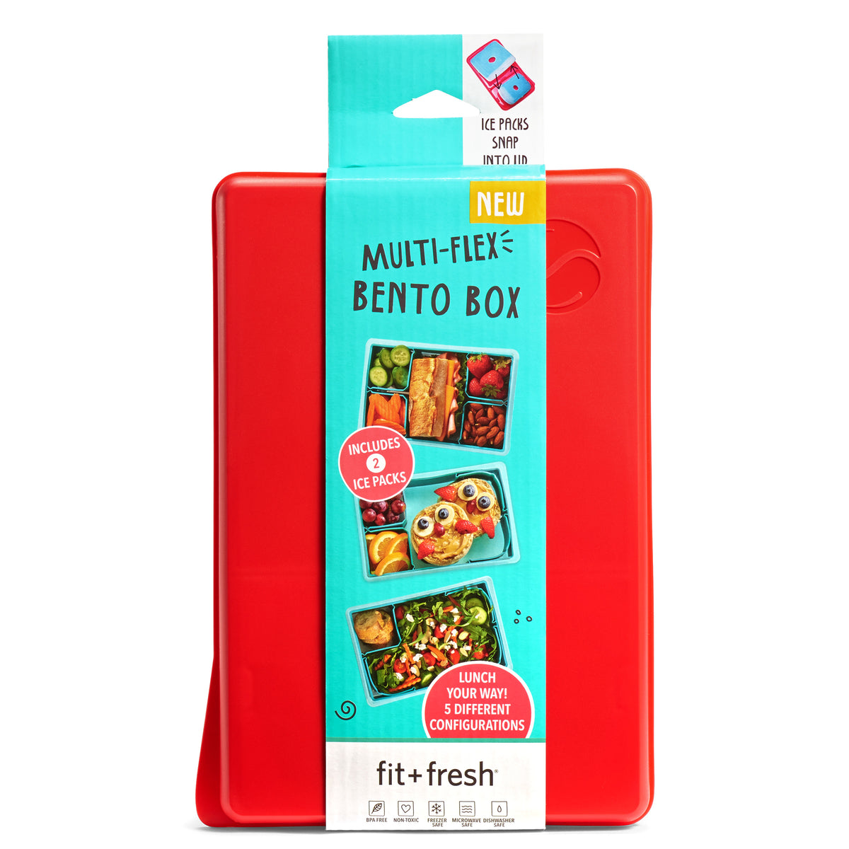 Kids Multi-Flex Bento Box Container, Red – Fit Fresh Online Store