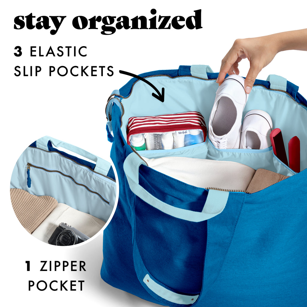 All The Things XL Travel Tote Bag, Cobalt