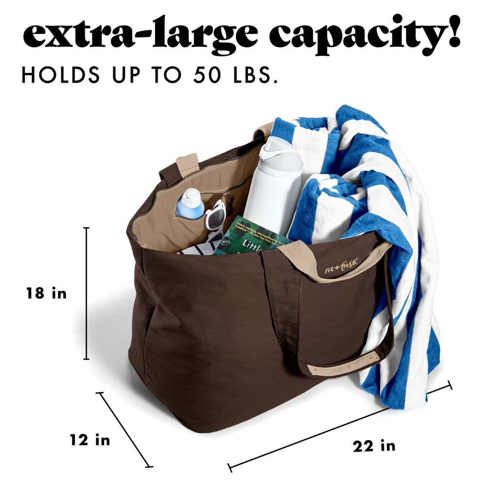 All The Things XL Travel Tote Bag, Chocolate Brown