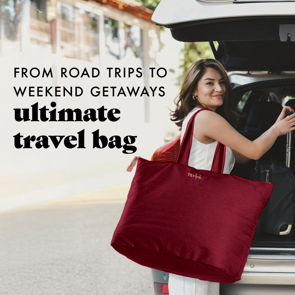 All The Things XL Travel Tote Bag, Cranberry