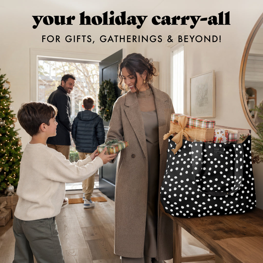All The Things XL Travel Tote Bag, B&W Dot