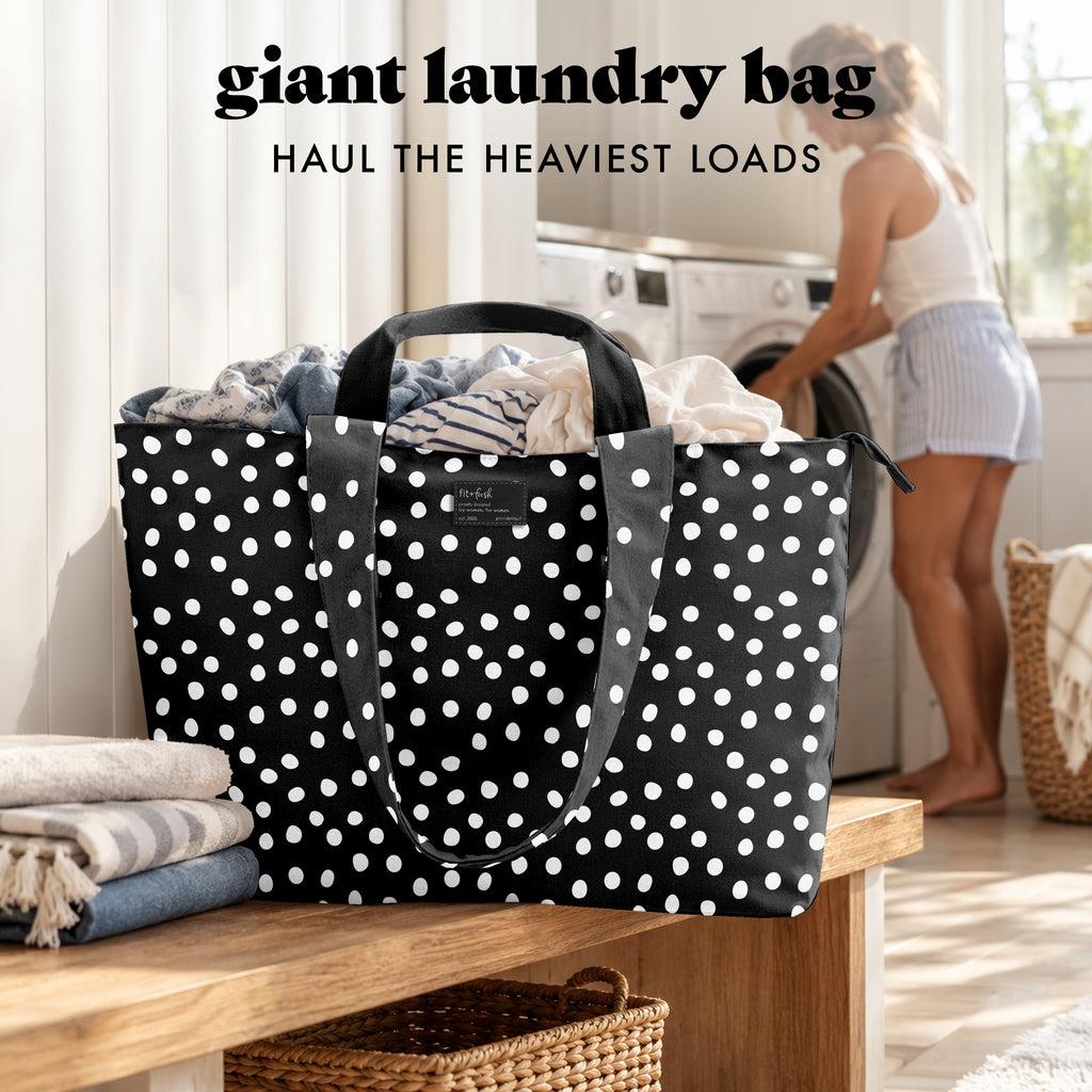 All The Things XL Travel Tote Bag, B&W Dot