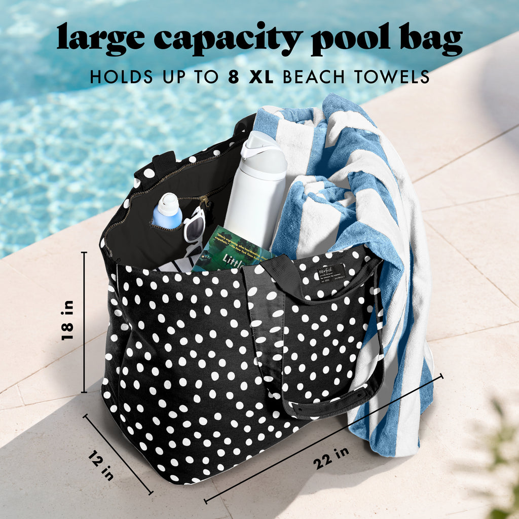 All The Things XL Travel Tote Bag, B&W Dot