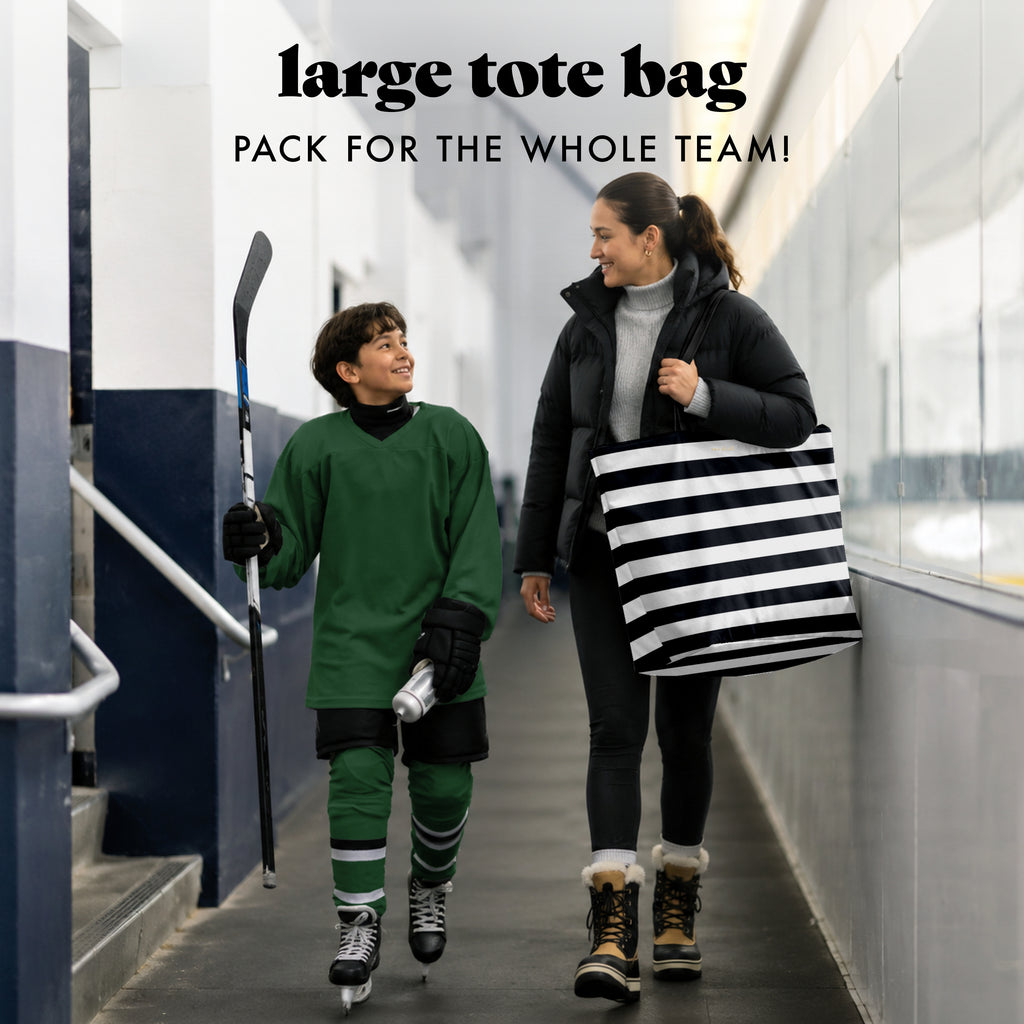 All The Things XL Travel Tote Bag, B&W Stripe