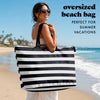 All The Things XL Travel Tote Bag, B&W Stripe