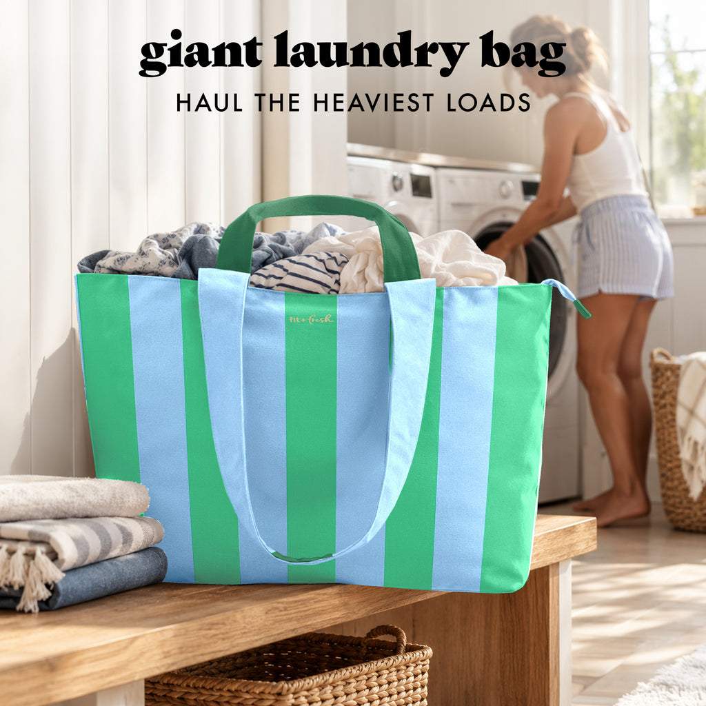 All The Things XL Travel Tote Bag, Coastal Cabana Stripe
