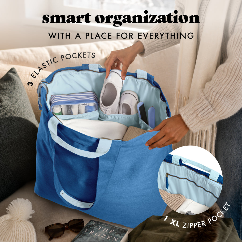 All The Things XL Travel Tote Bag, Cobalt
