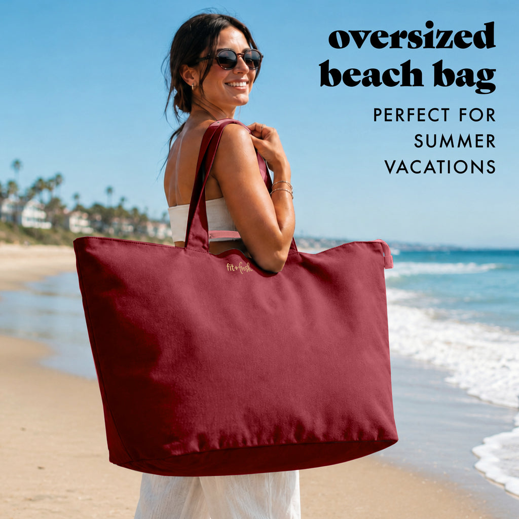 All The Things XL Travel Tote Bag, Cranberry