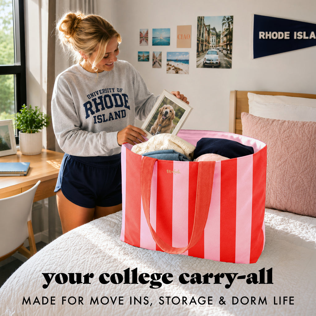 All The Things XL Travel Tote Bag, Daiquiri Cabana Stripe