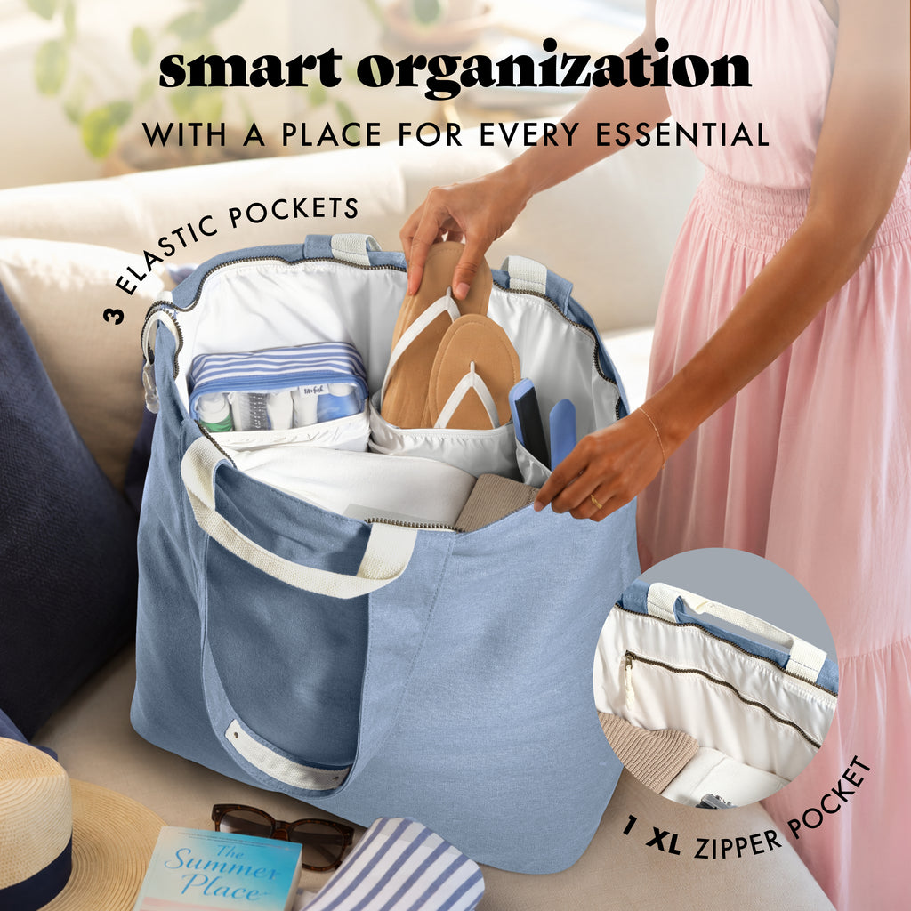 All The Things XL Travel Tote Bag, Denim