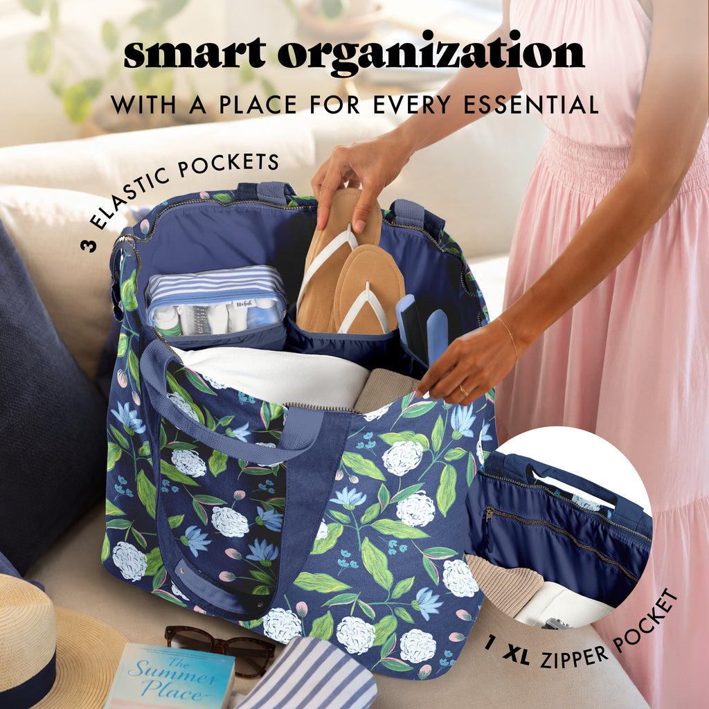 All The Things XL Travel Tote Bag, Hydrangeas