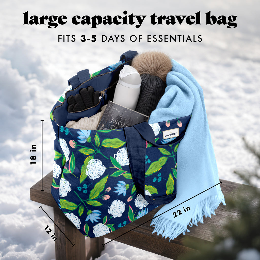 All The Things XL Travel Tote Bag, Hydrangeas