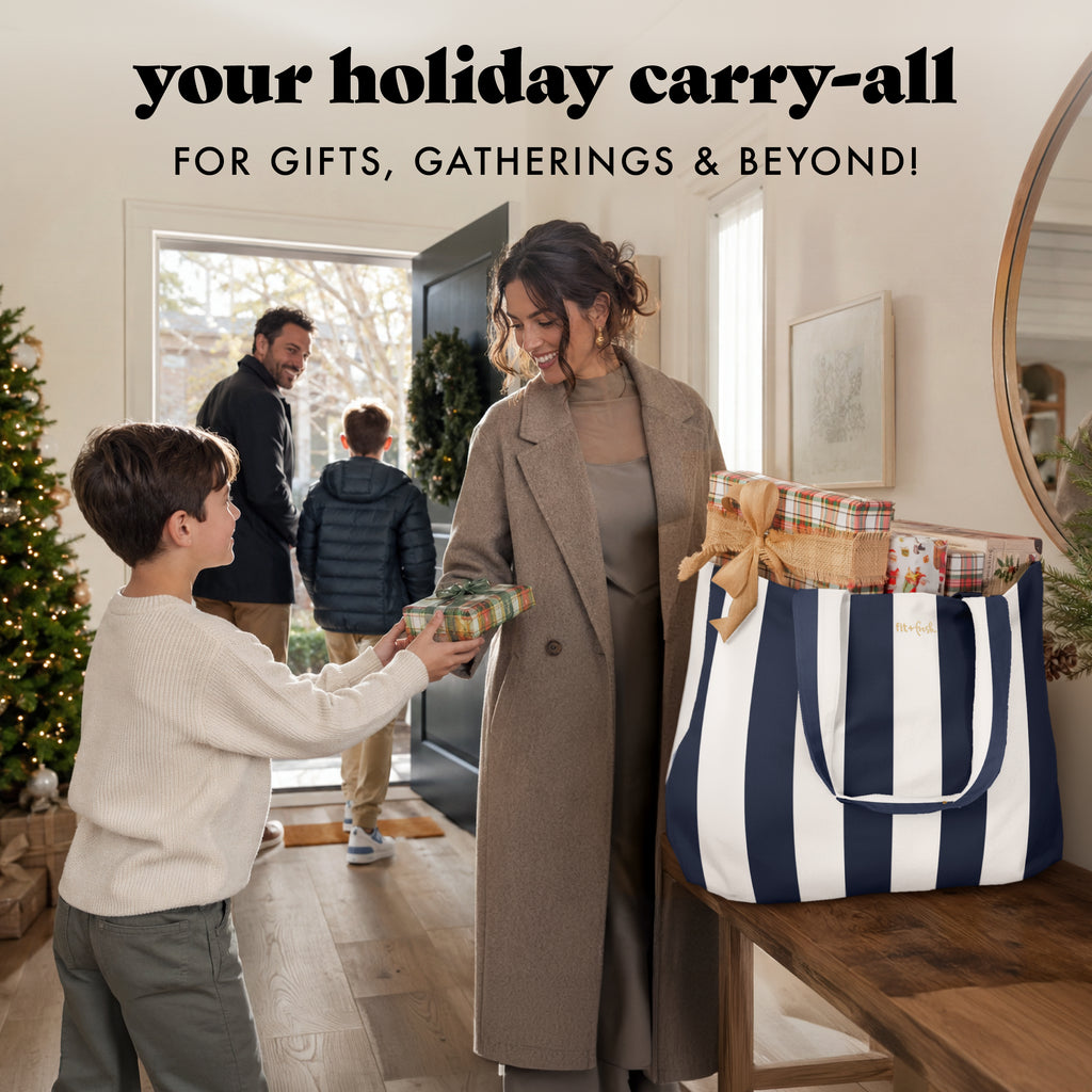 All The Things XL Travel Tote Bag, Navy Stripe