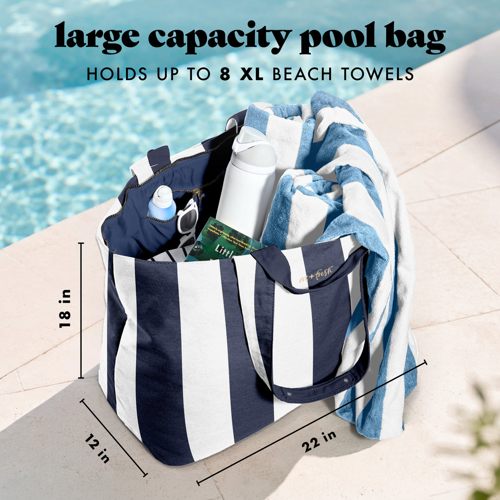 All The Things XL Travel Tote Bag, Navy Stripe