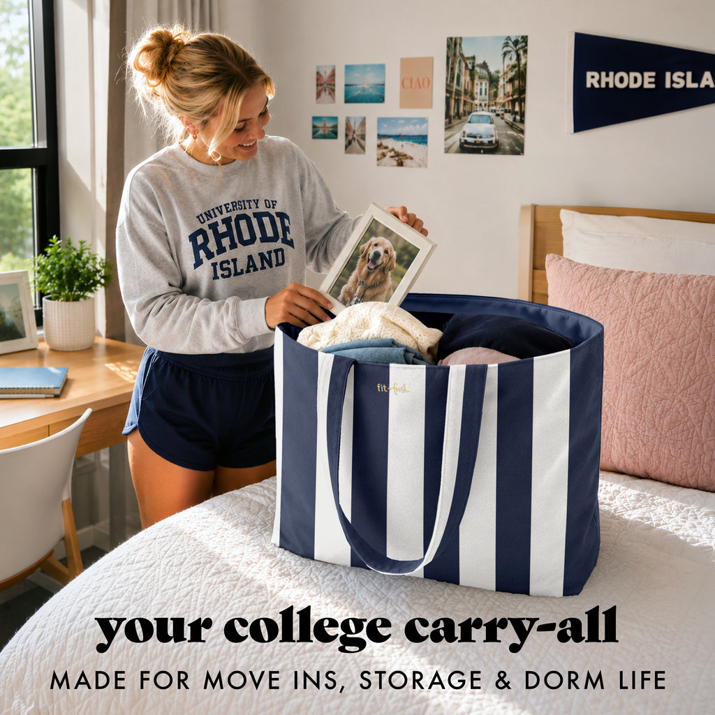 All The Things XL Travel Tote Bag, Navy Stripe