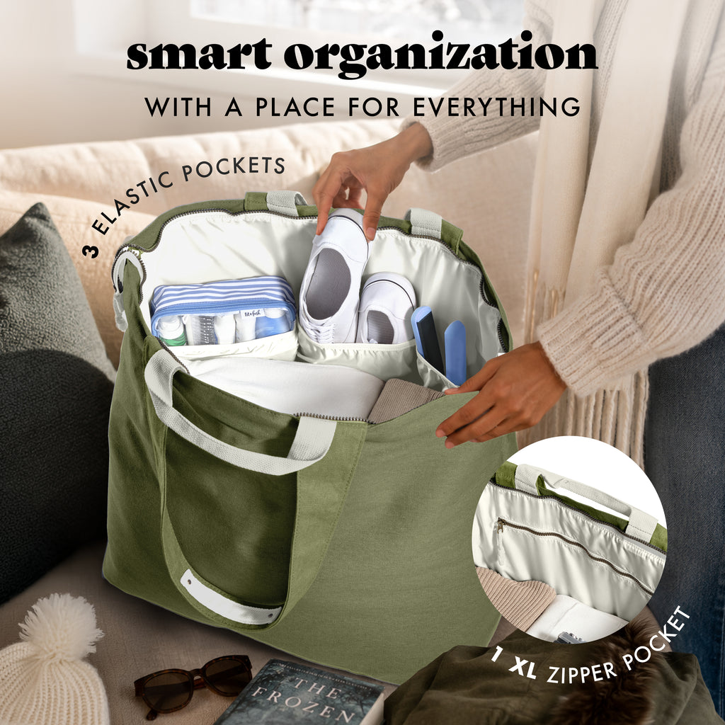 All The Things XL Travel Tote Bag, Olive