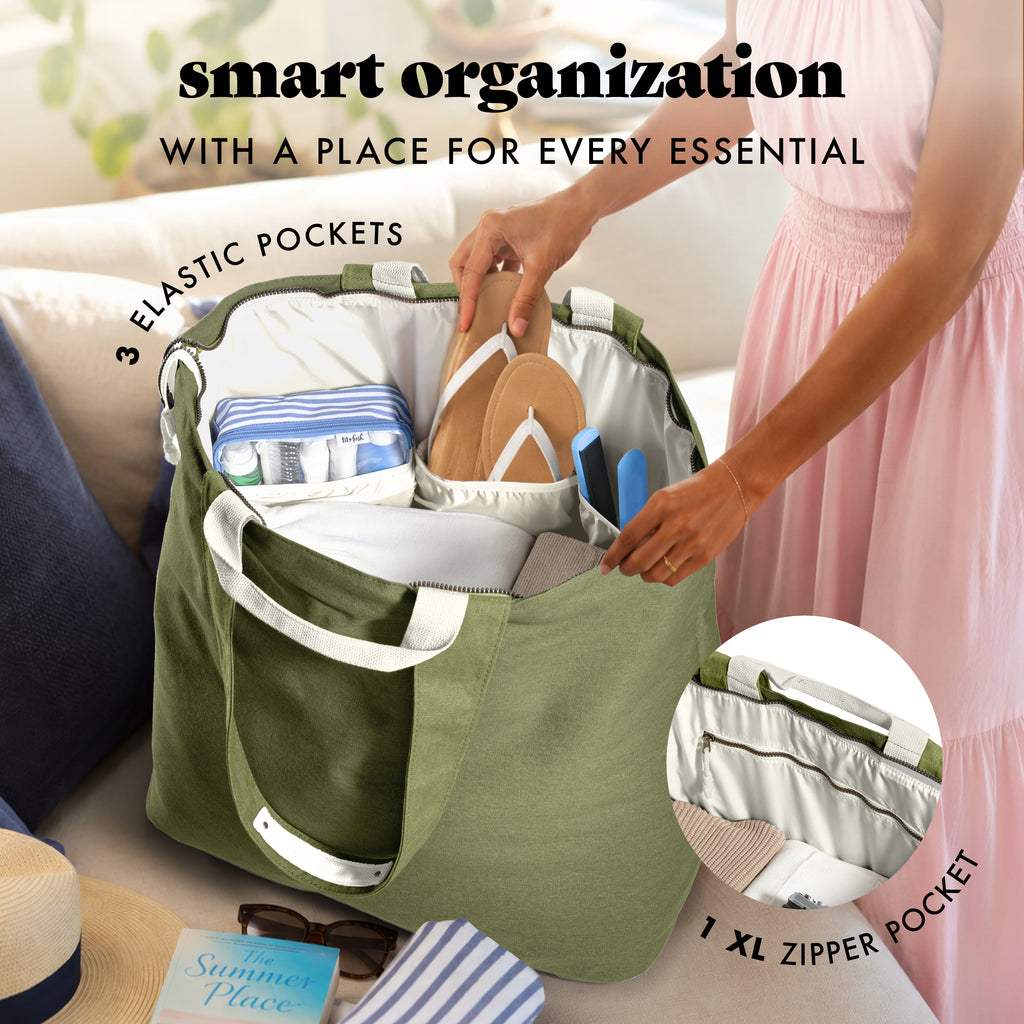 All The Things XL Travel Tote Bag, Olive
