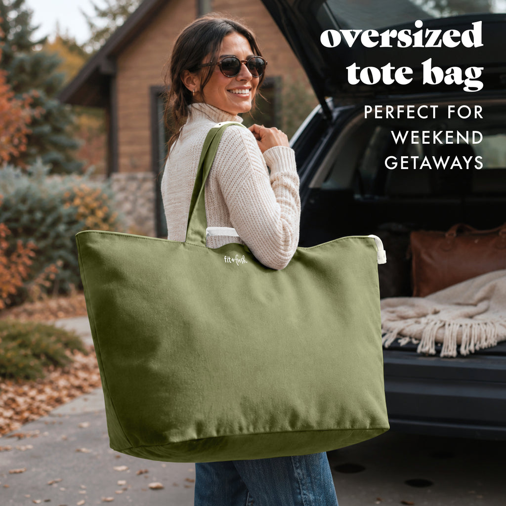 All The Things XL Travel Tote Bag, Olive