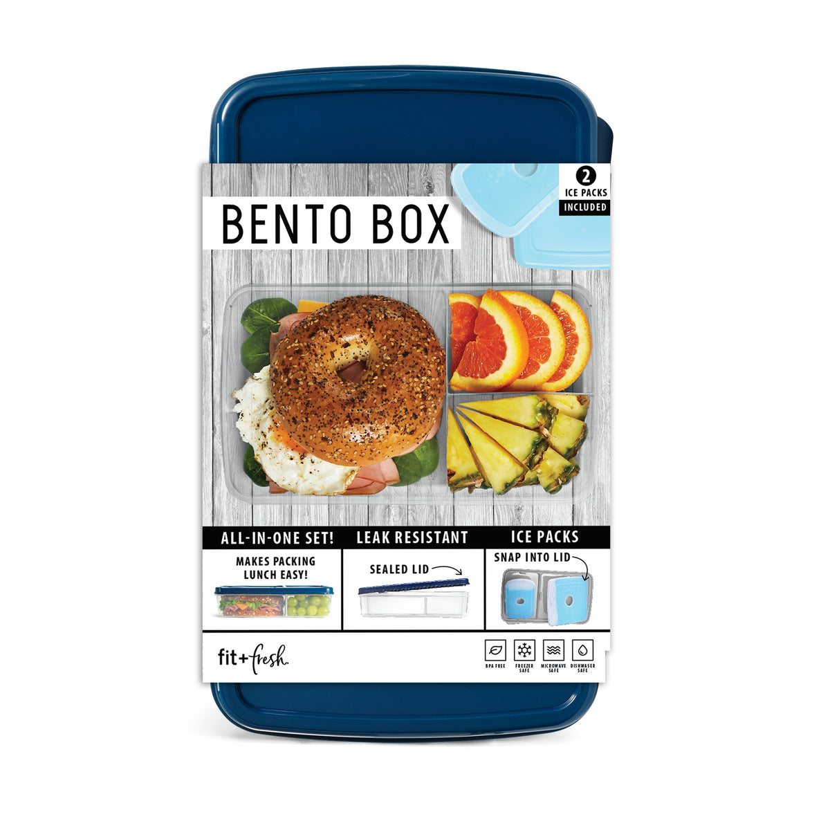 Adult Bento Box Container Navy Fit Fresh Online Store