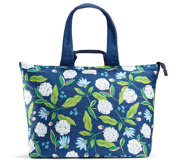 Simplified All The Things Bag, Navy Hydrangeas