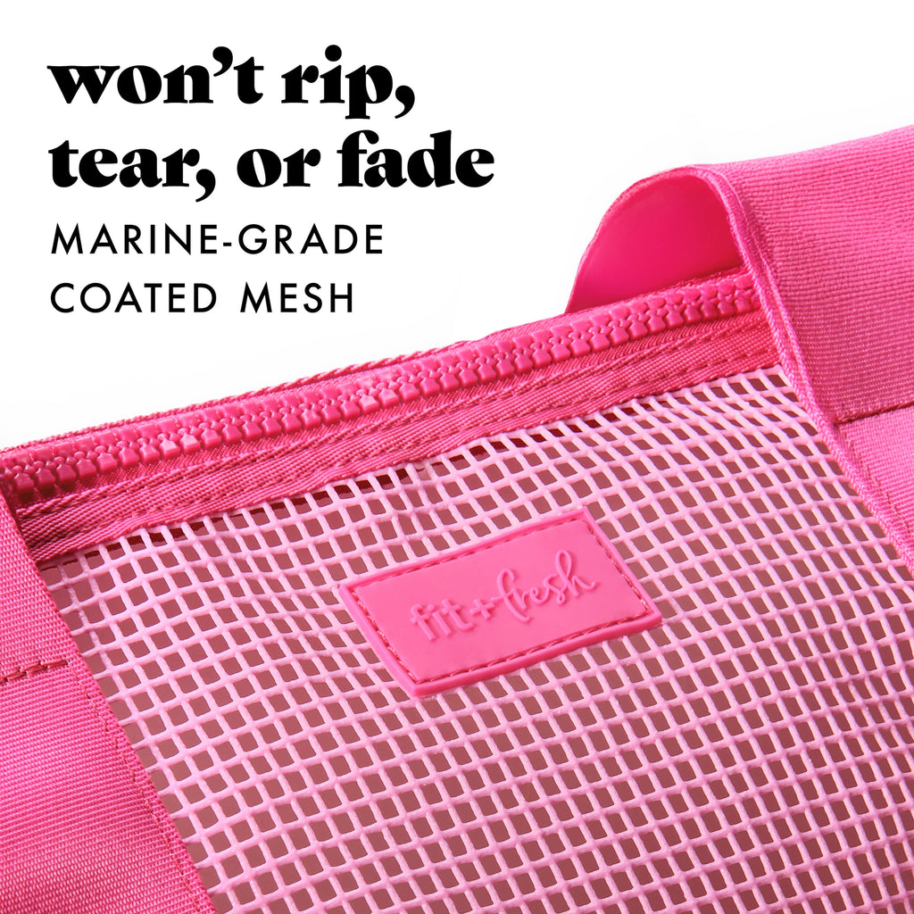 The Shore Thing® XL Marine Grade Mesh Beach Bag, Flamingo Pink