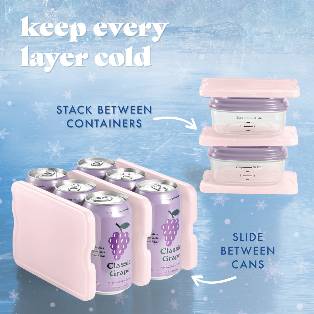 Cool Coolers XL Slim Ice, Light Pink