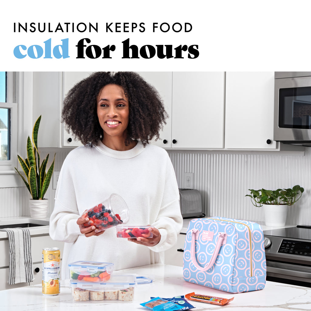 Bloomington Lunch Bag with Lunch Kit, Bubble Gum Smiles