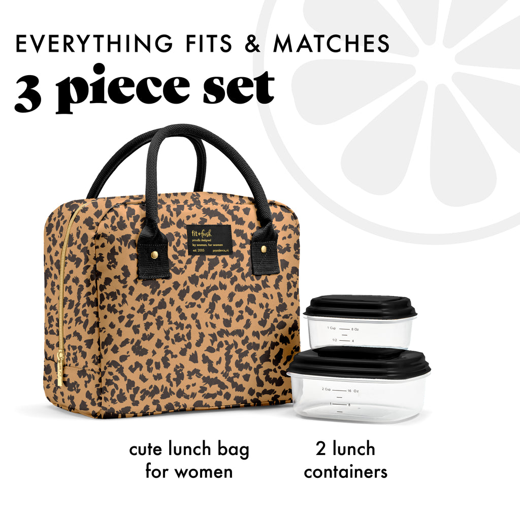 Bloomington Lunch Bag with Lunch Kit, Cheetah Spots