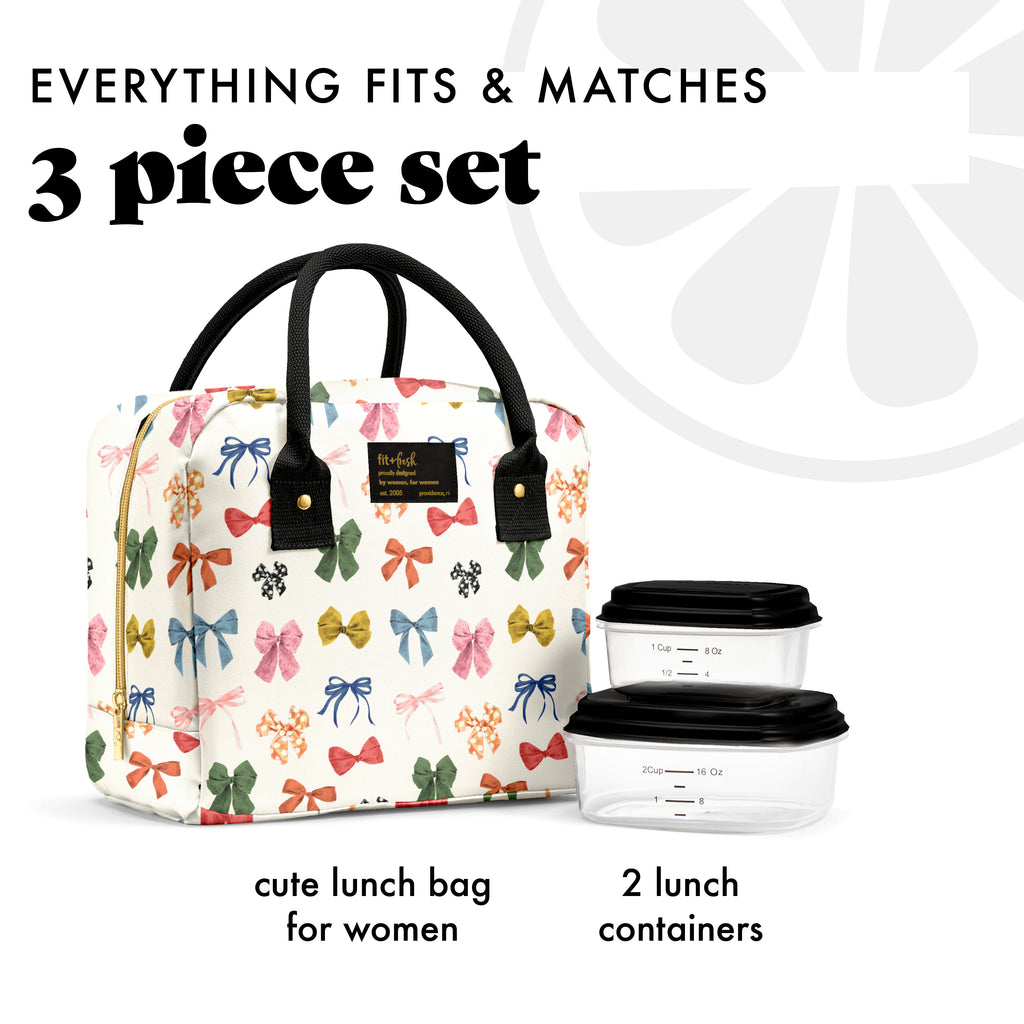 Bloomington Lunch Bag with Lunch Kit, Fall Bows