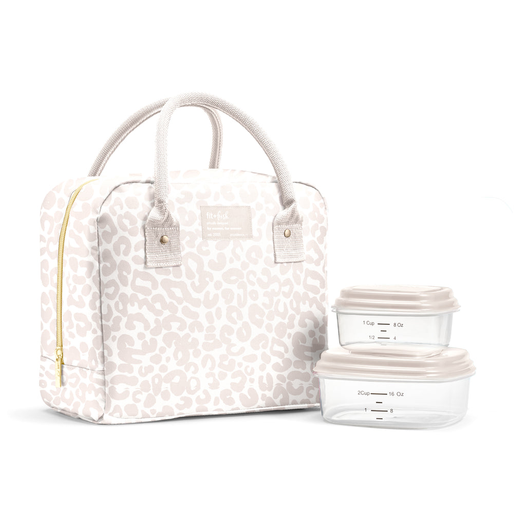Bloomington Lunch Bag with Lunch Kit, Ivory Feline Fine