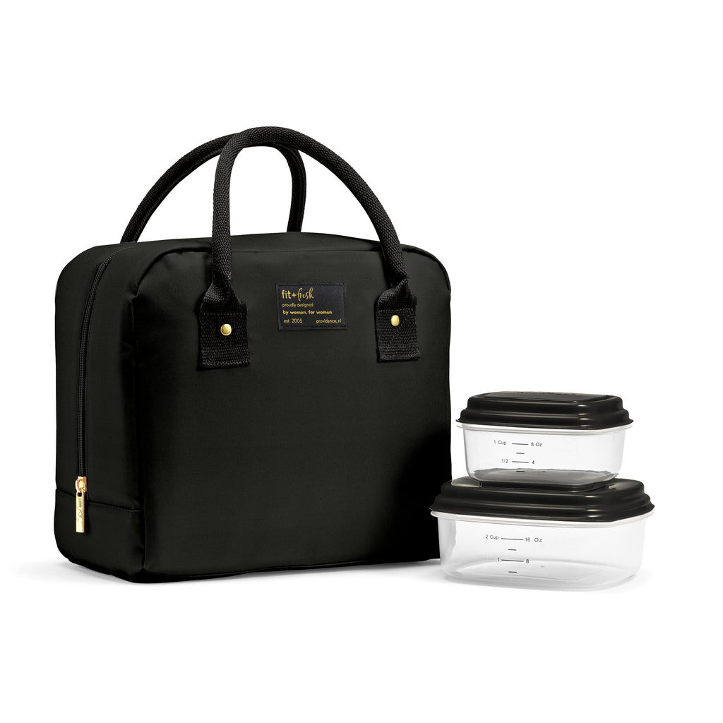 Bloomington Lunch Bag with Lunch Kit, Black