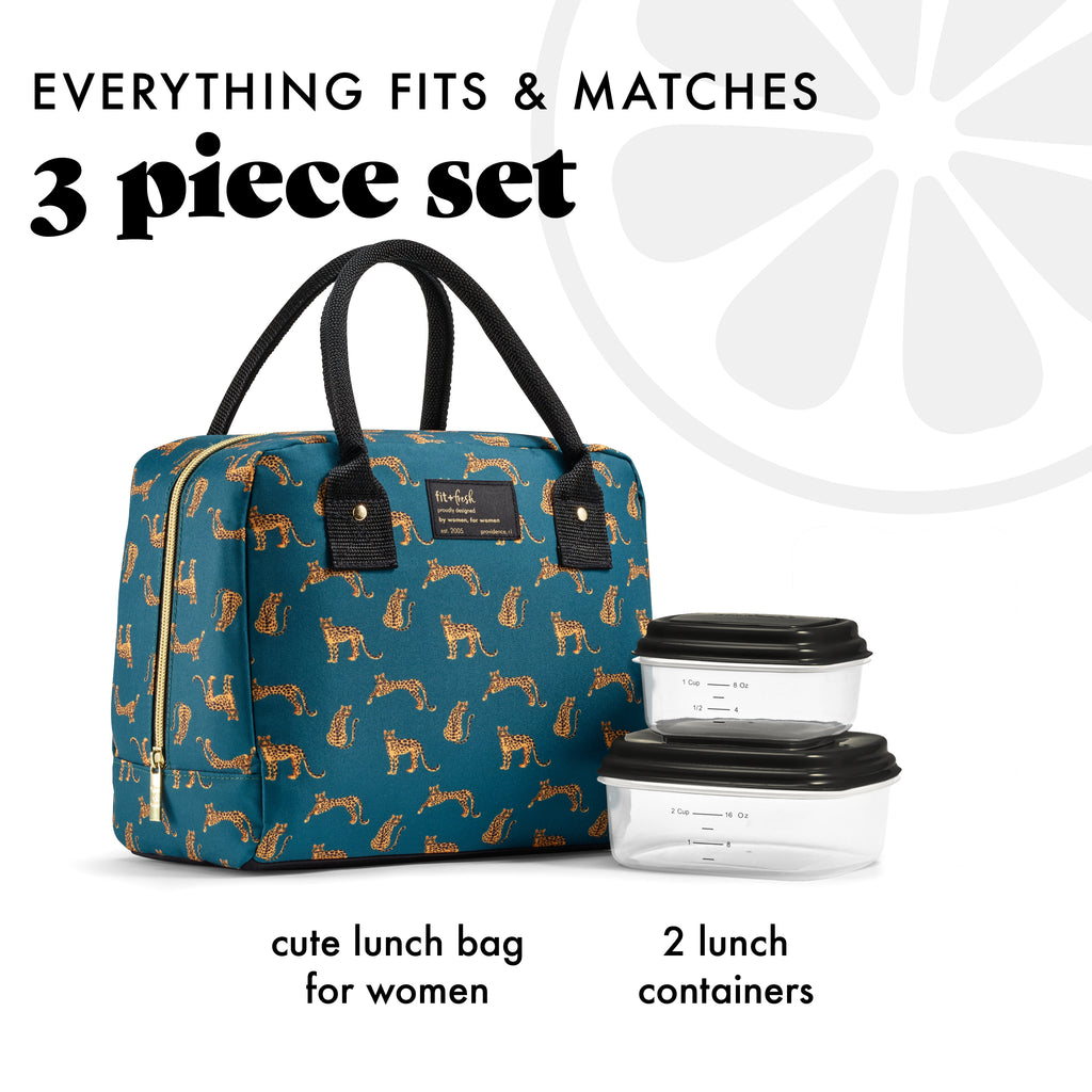 Bloomington Lunch Bag with Lunch Kit, Cheetah Pack