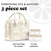Bloomington Lunch Bag with Lunch Kit, Tan Floral Toile