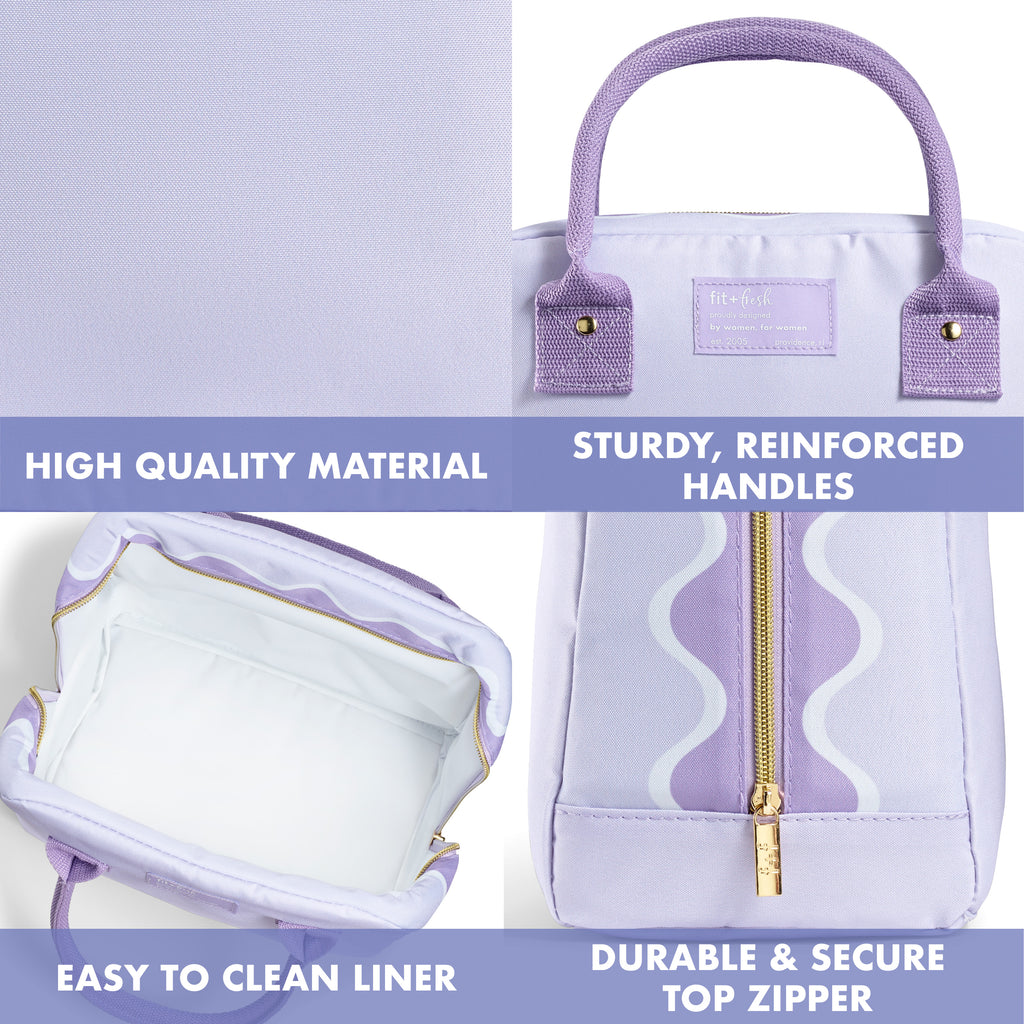 Bloomington Lunch Bag with Lunch Kit, Lavender Scallop