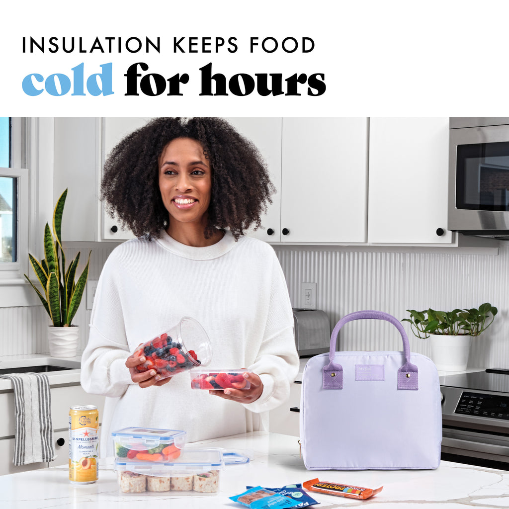 Bloomington Lunch Bag with Lunch Kit, Lavender Scallop