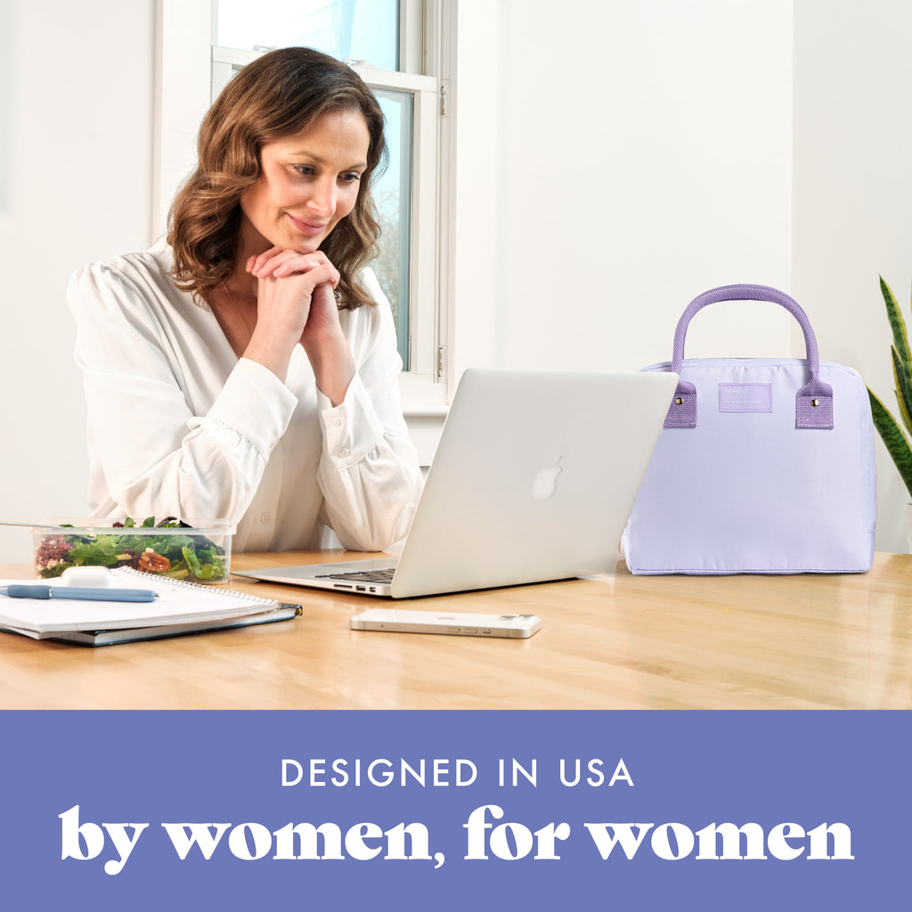 Bloomington Lunch Bag with Lunch Kit, Lavender Scallop