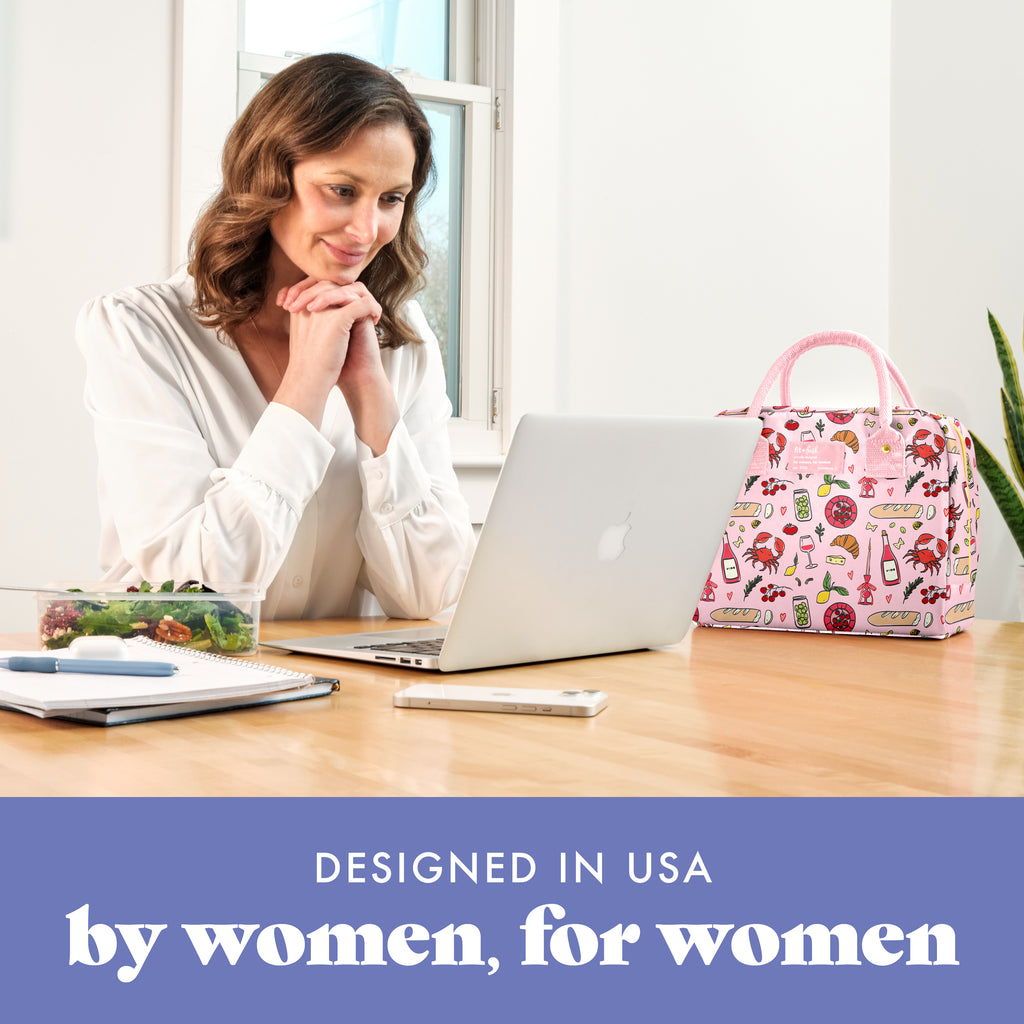 Bloomington Lunch Bag with Lunch Kit, Pink Pasta Dinner