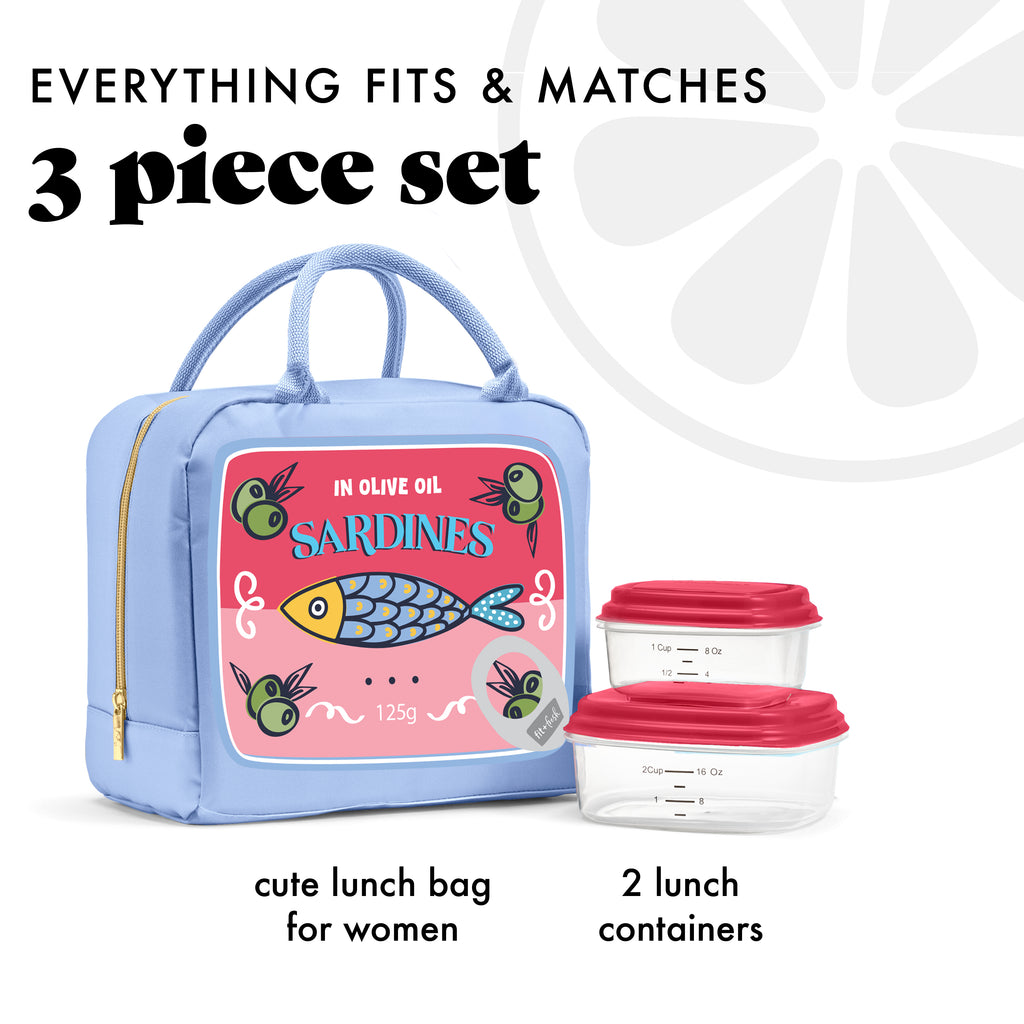 Bloomington Lunch Bag with Lunch Kit, Rose Sardine Can