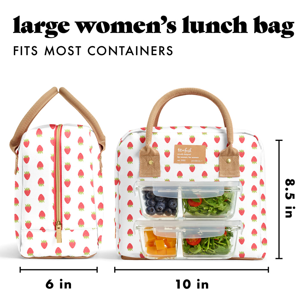 Bloomington Lunch Bag with Lunch Kit, Strawberries