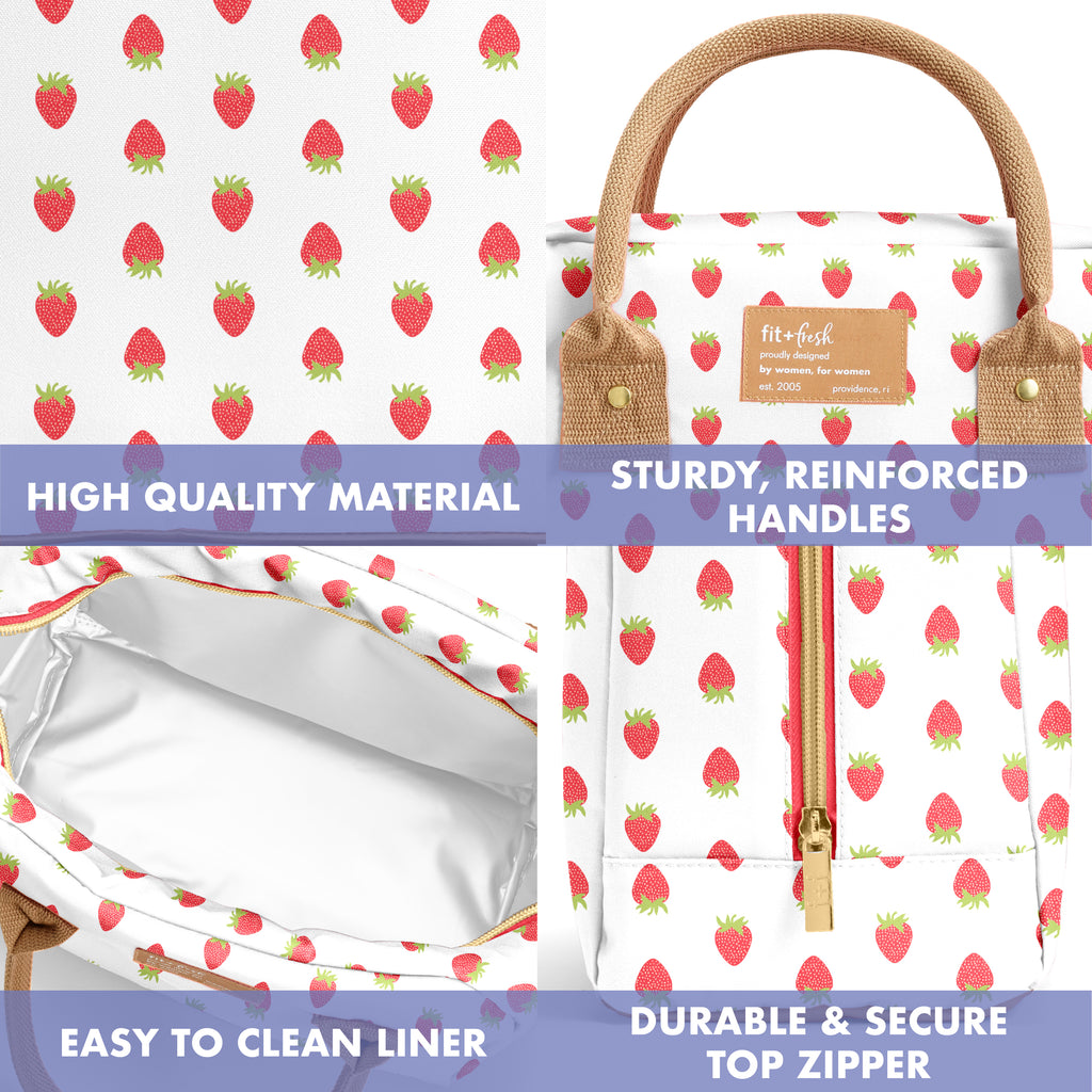 Bloomington Lunch Bag with Lunch Kit, Strawberries