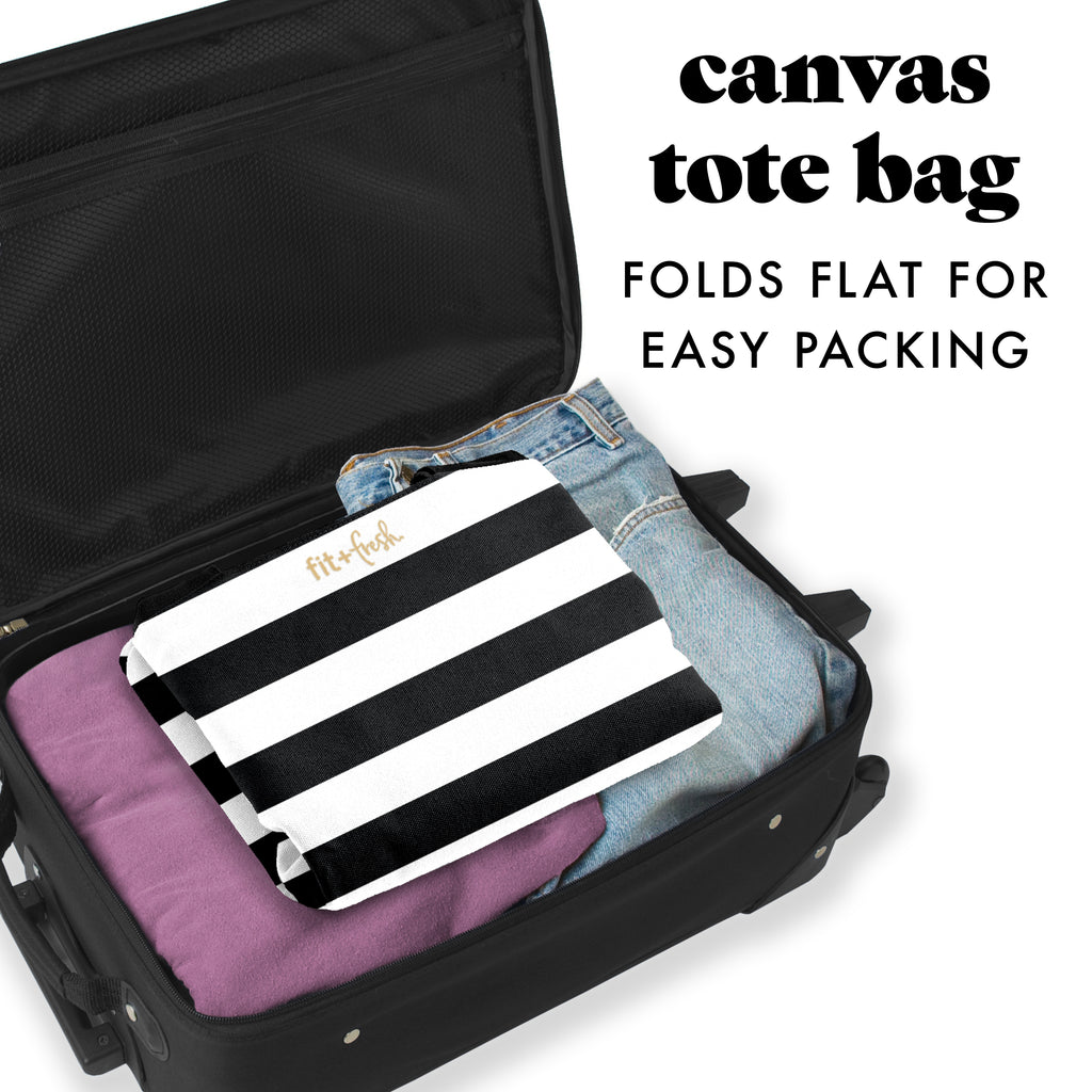 All The Things XL Travel Tote Bag, B&W Stripe