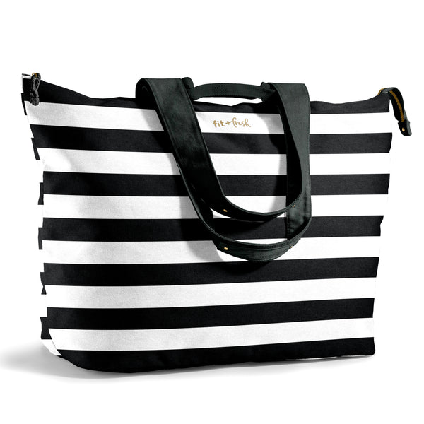 All The Things XL Travel Tote Bag, B&W Stripe