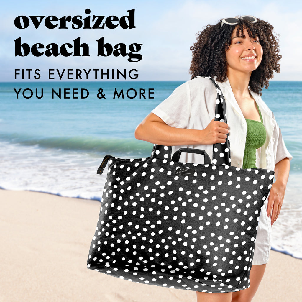 All The Things XL Travel Tote Bag, B&W Dot – Fit + Fresh Online Store