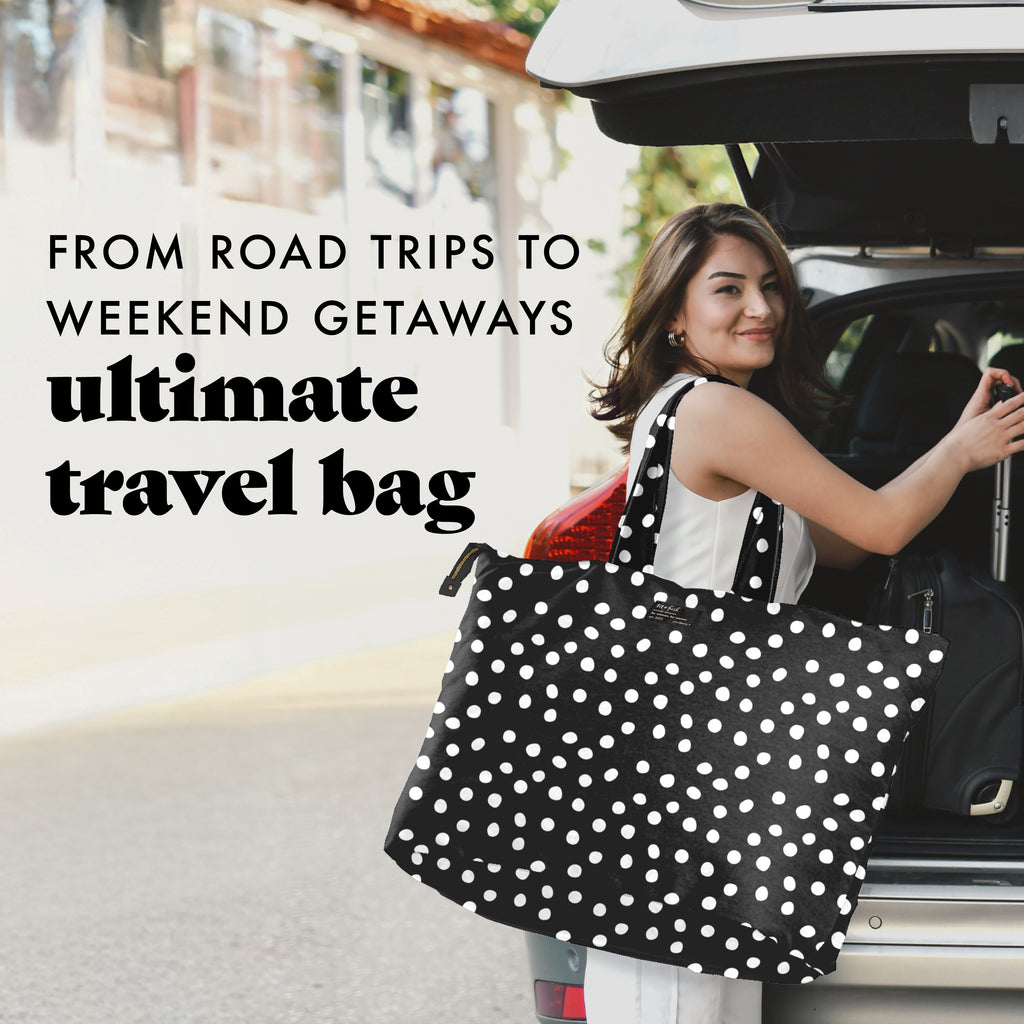 All The Things XL Travel Tote Bag, B&W Dot