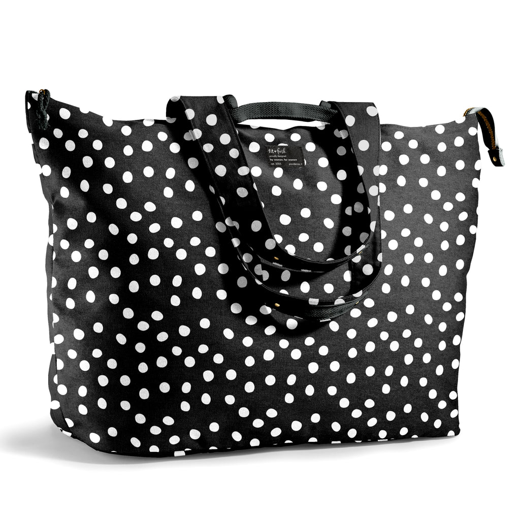 All The Things XL Travel Tote Bag, B&W Dot