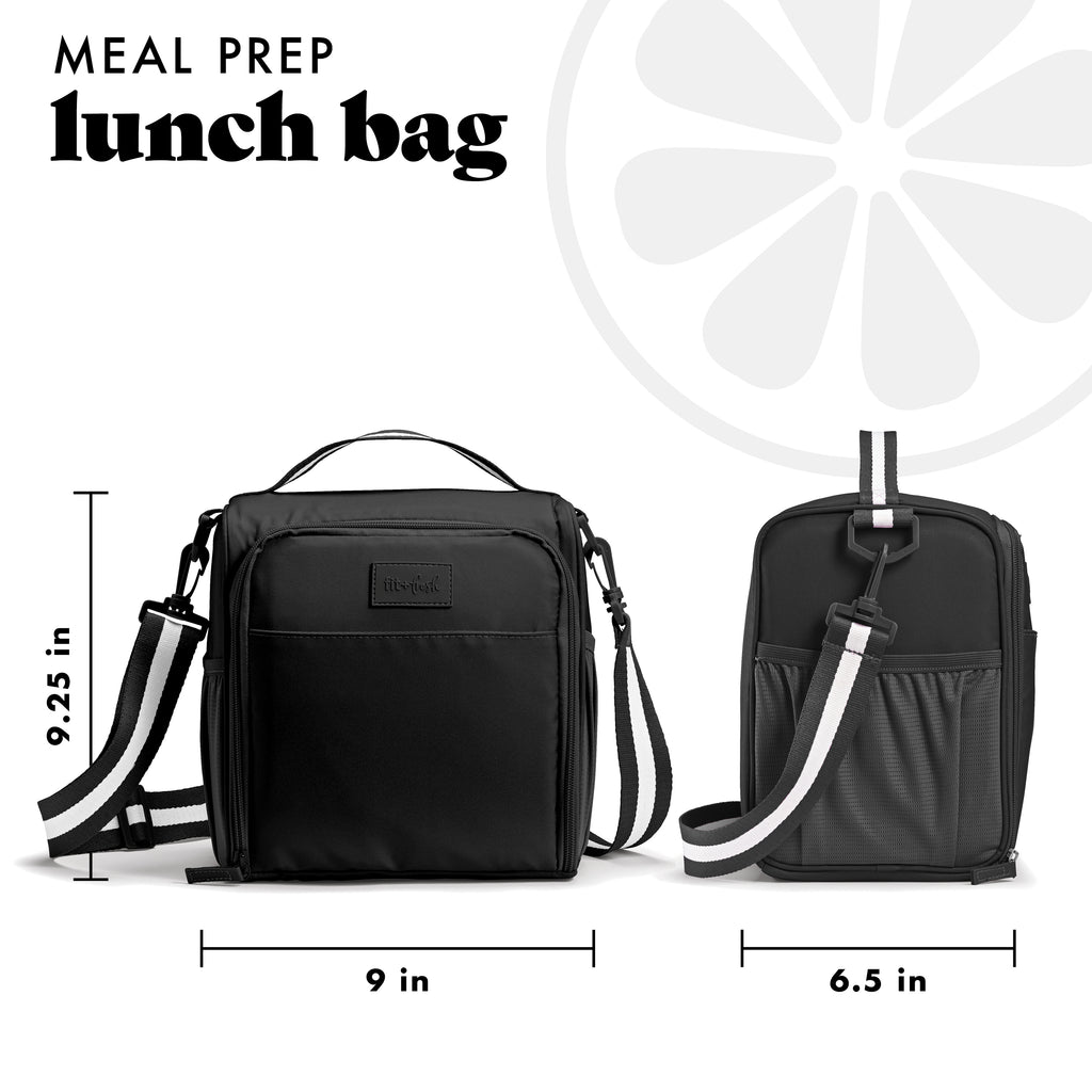 BREE Meal Prep Lunch Bag with Lunch Kit, Black