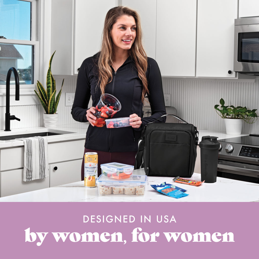 BREE Meal Prep Lunch Bag with Lunch Kit, Black