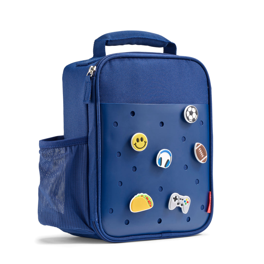 Charm Kids Lunch Bag with 6 Charms, Navy Blue